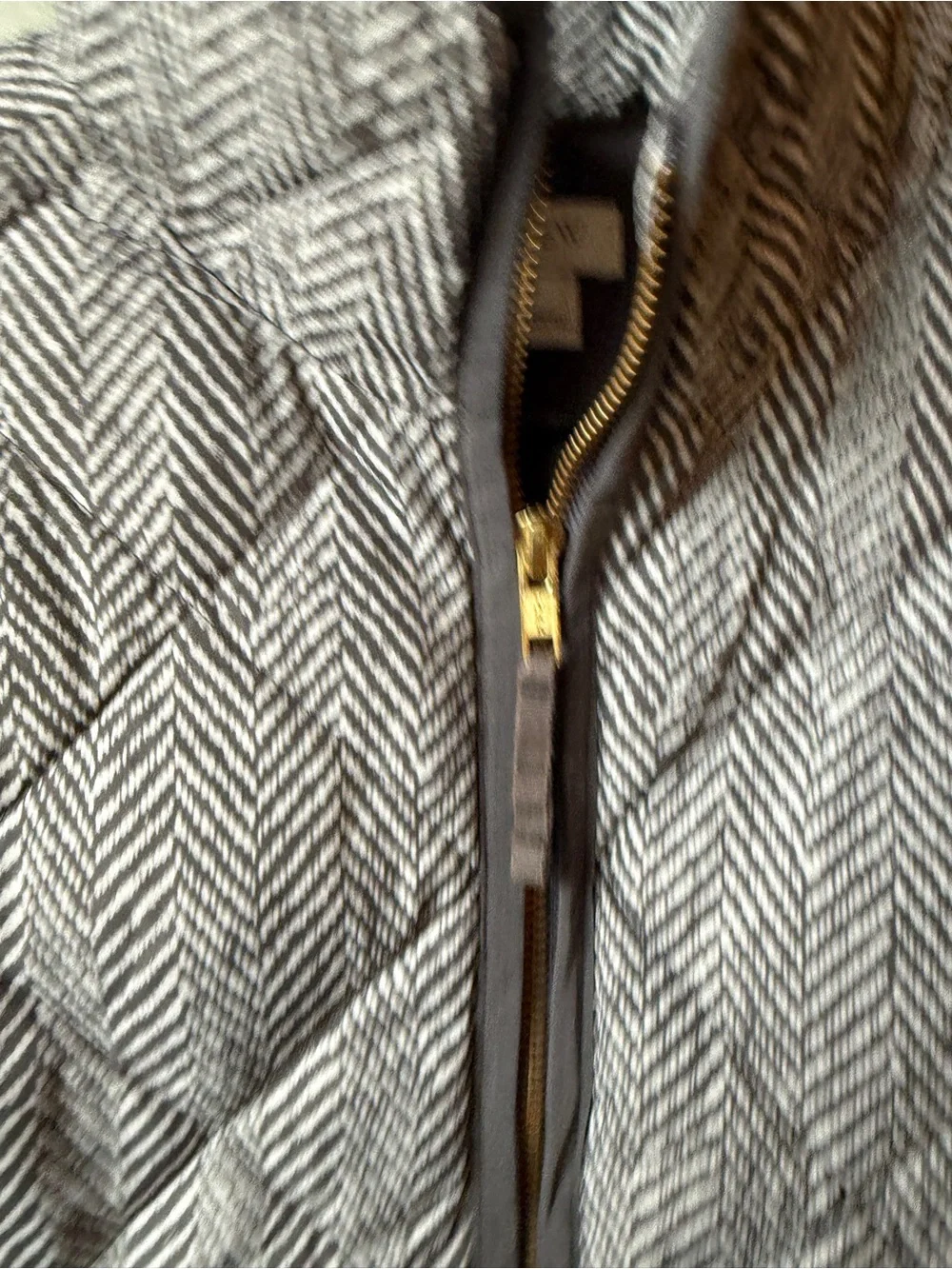 J.Crew Women’s Herringbone Quilted Puffer Vest Gray